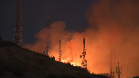 ..fire fighting helicopter intervention antennas  Stock Footage 149103629