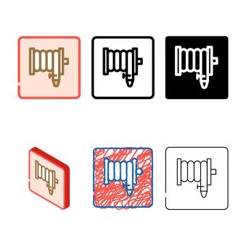 Fire fighting hose standpipe clean outlet color icon vector Stock-Illustration