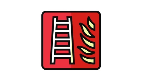 Fire fighting hose standpipe outlet color icon animation Stock Footage 326107588