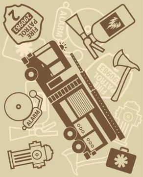 FIRE FIGHTING PATTERN Stock Illustration