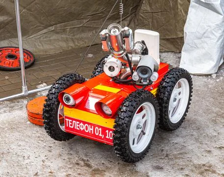 Fire fighting robot Stock Photos