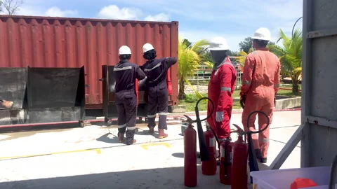 Fire Fighting Training Stock Footage 143947591