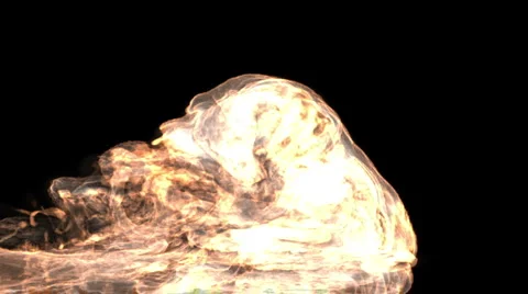 Fire fills screen with alpha-matte Stock Footage 4771253