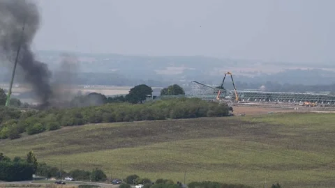 Fire on film set. Stock-Footage 137408591