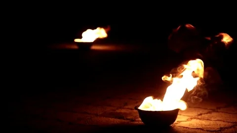 Fire fire show Stockbeeldmateriaal 74492292