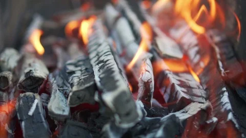 The fire is on fire. Slow motion. Beautiful and bewitching flame Stock Footage 91974687
