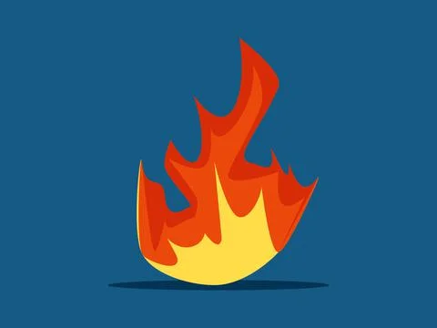 Fire. fireball Isolated on blue background. vector illustration イラスト素材