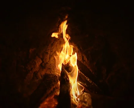 Fire on Fireplace 02 Stock Footage