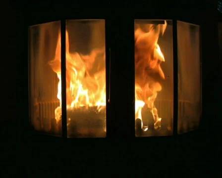 Fire in the fireplace 1 PAL Video stock 322119