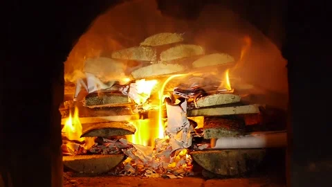 A fire in the fireplace 10 Stock Footage 95998187