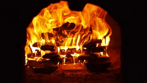 A fire in the fireplace 14 Vídeos de archivo 96000587