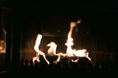 Fire in the fireplace 14 NTSC Video stock 322925