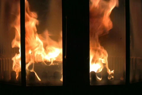 Fire in the fireplace 2 NTSC Stock-Footage 322125