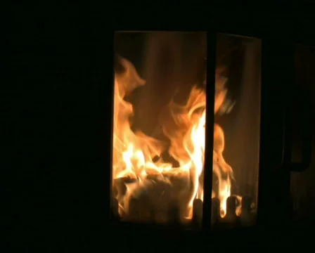 Fire in the fireplace 3 PAL Stock Footage 322144