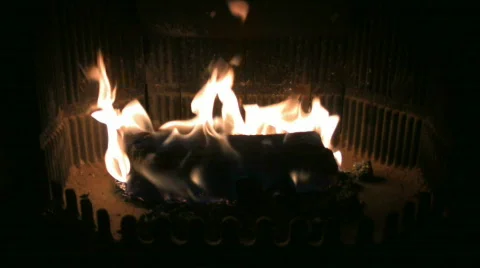 Fire in the fireplace 5 Stock Footage 322153