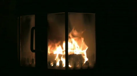 Fire in the fireplace 6 Video stock 322362