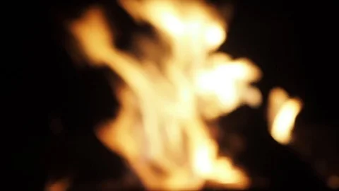Fire in fireplace - close up.  Blurred background. Stock Footage 84294550