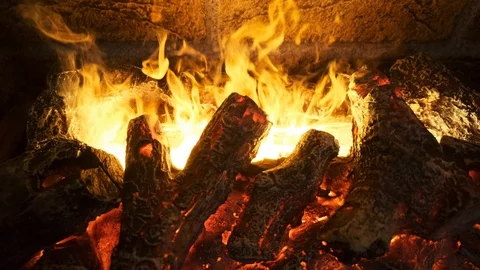 A fire in the fireplace close up Stock Footage 103102148