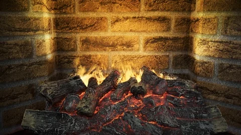 A fire in the fireplace close up Stock Footage 103102276