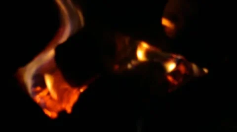 Fire in the fireplace. The concept of wood heating in the house. Stock Footage 196969485