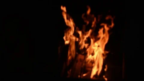 Fire in the fireplace. Flame in the fireplace. Home warm hearth Stock Footage 71143236