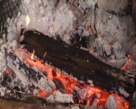 Fire in the fireplace Stock Footage 1808489