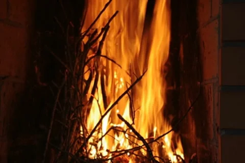 Fire in a fireplace Stock Footage 8760209