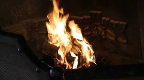 Fire in Fireplace Vídeo Stock 10915029