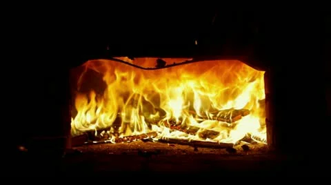 Fire in fireplace Stock Footage 20484182