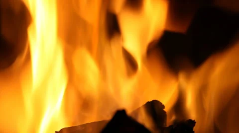 Fire in fireplace Stock Footage 30538083