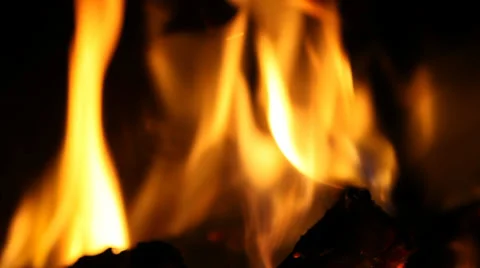 Fire in fireplace Stock Footage 30549561