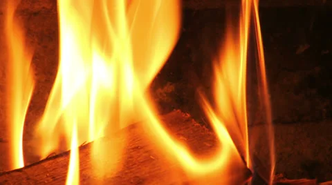 Fire at the fireplace Stock Footage 32714245