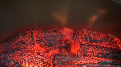 Fire in fireplace Stock Footage 60221780