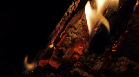 Fire in the fireplace Stock Footage 62179479