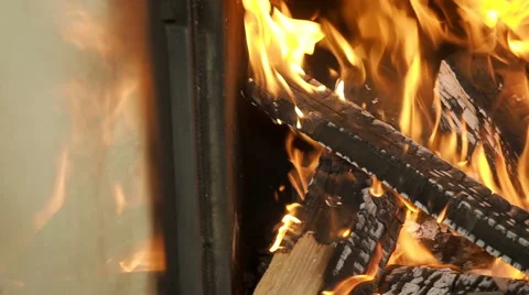 Fire in the fireplace Stock Footage 62234503