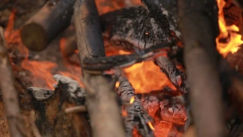 Fire in the Fireplace Stockbeeldmateriaal 92577198