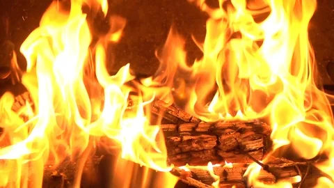 Fire in the fireplace. Video stock 95190005