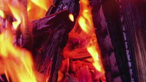 Fire in the fireplace Stock Footage 247366515