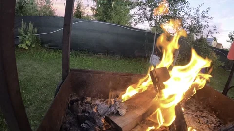 Fire in a fireplace Stock Footage 250149878