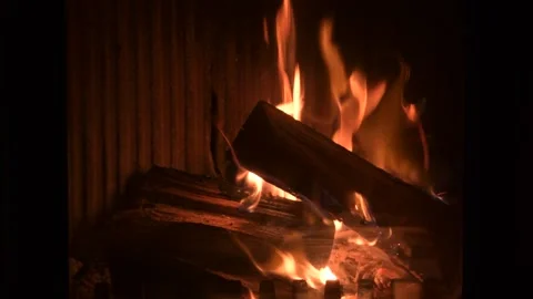The fire in the fireplace. Stock Footage 327374427