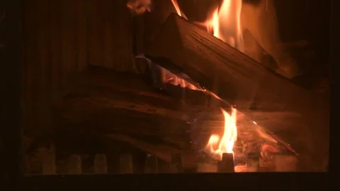 The fire in the fireplace. Stock Footage 327374494