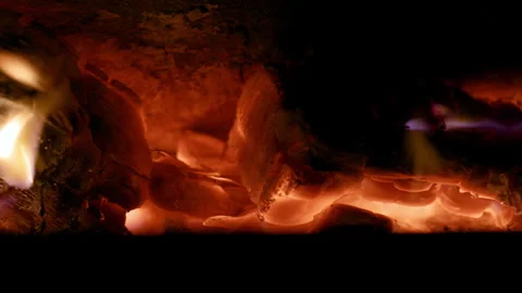 Fire in the fireplace at home. Stock Footage 270041619