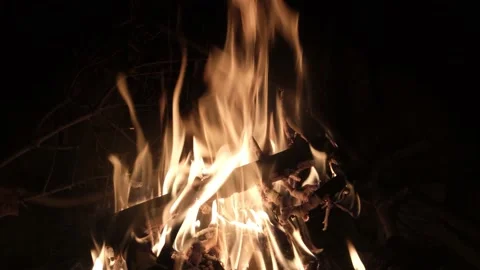 Fire in fireplace at home time celebration christmas introspection flames Stock Footage 221766608