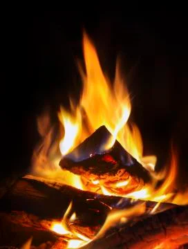Fire in the fireplace Stock Photos