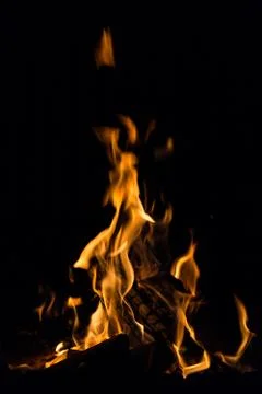Fire in a fireplace Stock Photos