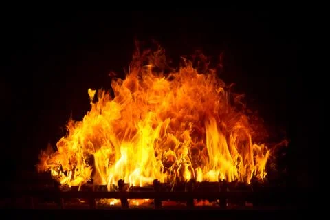 Fire in the fireplace Stock Photos