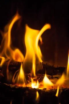 Fire in the fireplace Stock-Fotos