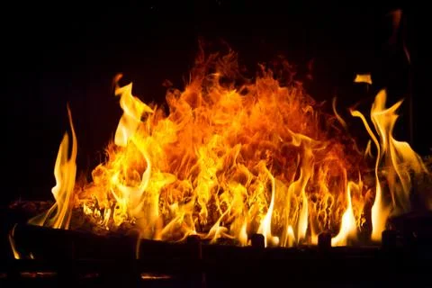 Fire in the fireplace Stock Photos
