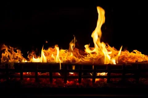 Fire in the fireplace Stock Photos