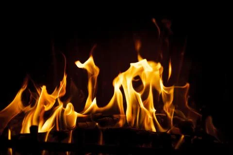 Fire in the fireplace Stock-Fotos